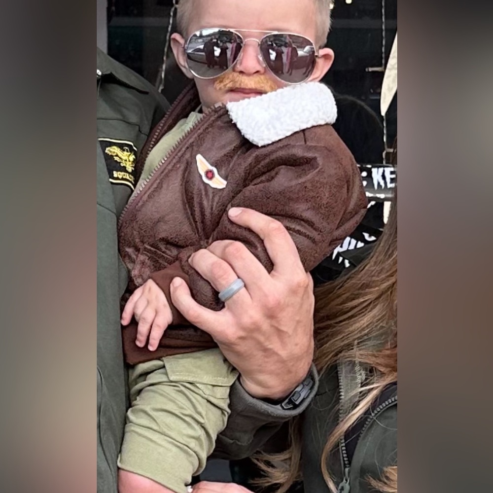 Toddler top gun fighter, pilot costume with bomber jacket